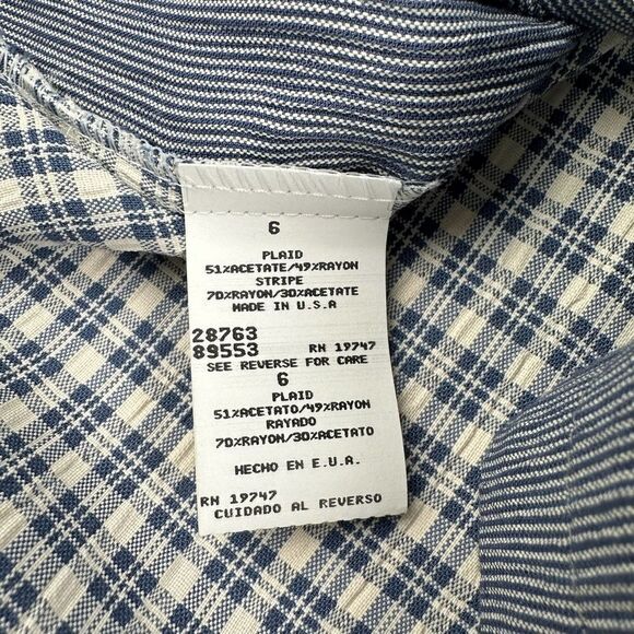 Vintage Jaclyn Smith Plaid Striped Light Jacket Vest One Piece Size 6 - Picture 6 of 6